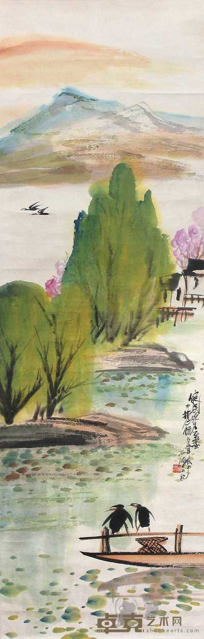 林风眠 山水 立轴 114×37cm